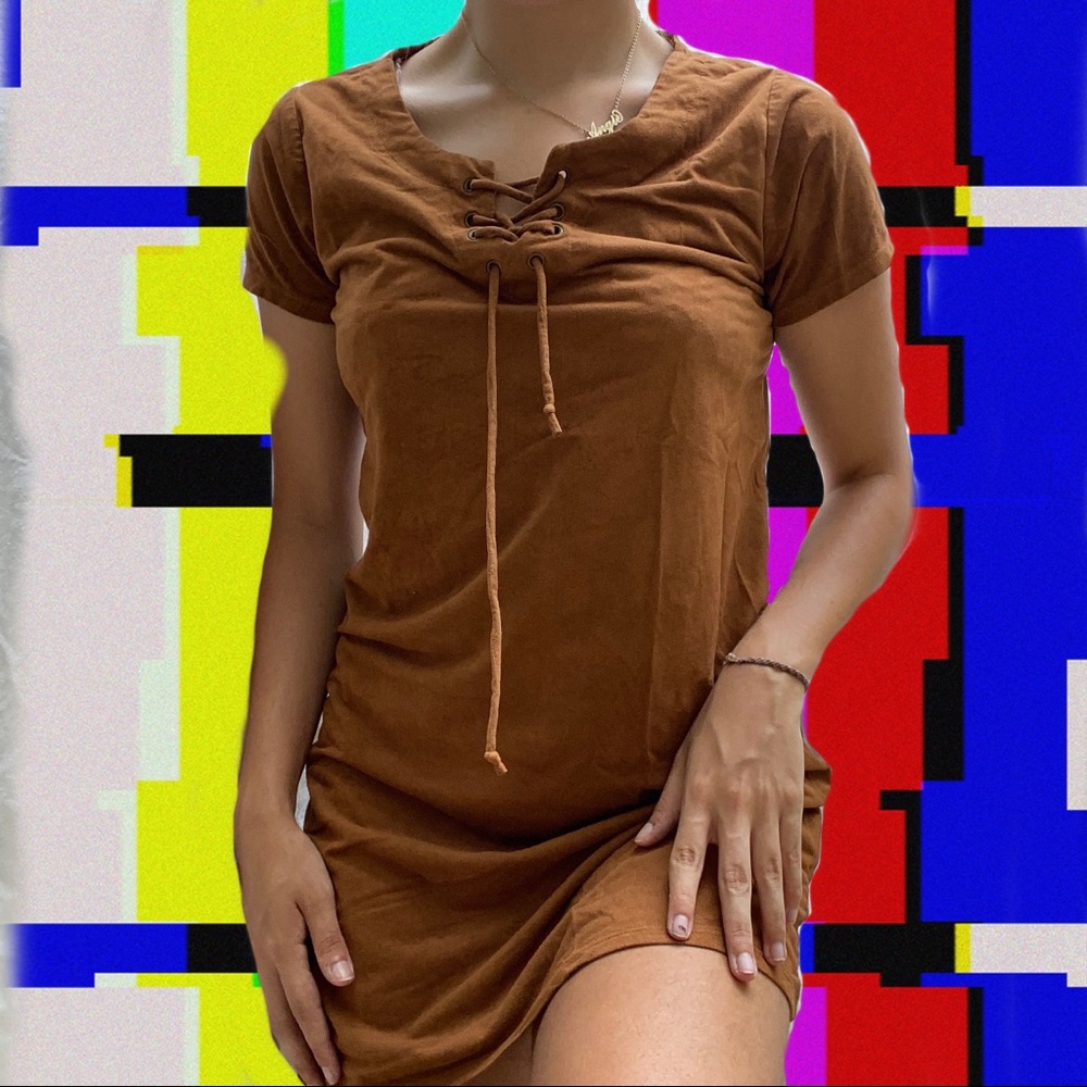 Bluenotes Suede Lace Up Dress